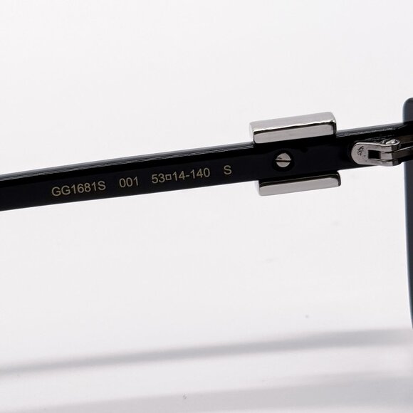 NEW GUCCI GG1681S 001 BLACK CAT EYE WOMEN SUNGLASSES GUCCI - Picture 11 of 14